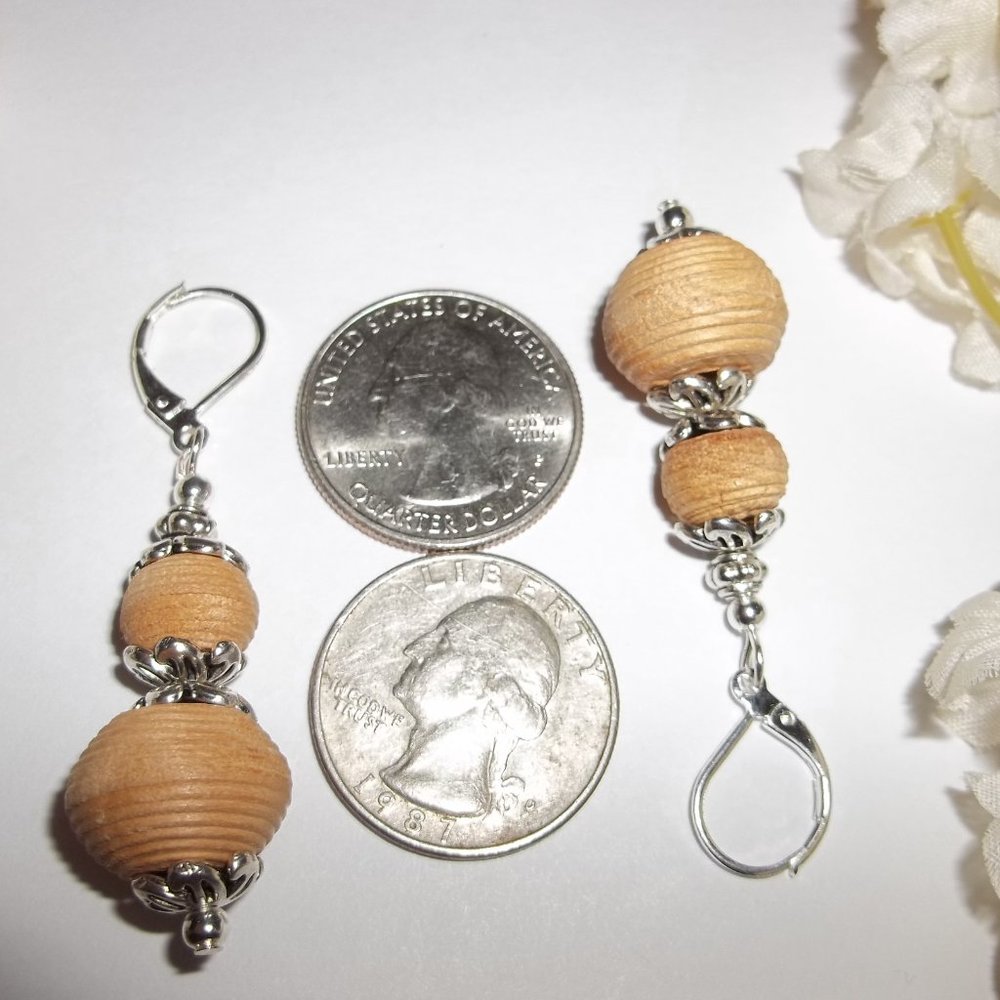 Tan Brown Wood Earring Set Statement Boho NWT 5459_3